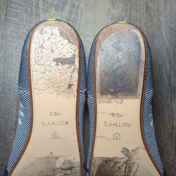 Rothy's The Point Bow Flat Botanical Navy Blue Women's Size 10.5 Retired - Picture 14 of 14